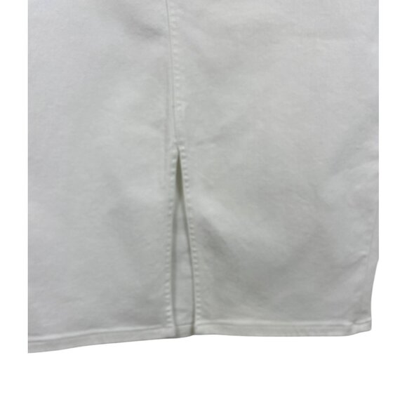 Ophelia Roe Women's Size Large White Denim Jean Midi Skirt Front Slit - Picture 6 of 10